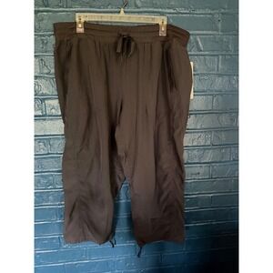 RBX Active Womens Plus 1X Gray Cropped Cargo Jogger Pants NWT CR717XR2